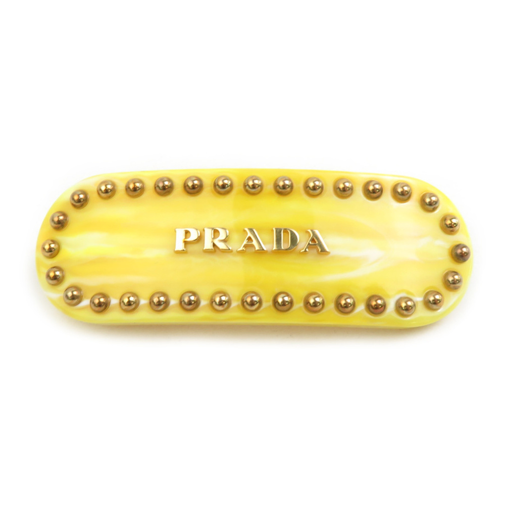 Prada PRADA Barrette Resin Metal Yellow Women's r11433k